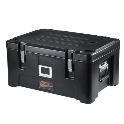 Insulated Food Pan Carrier Stackable Top Loader with 3 Pans 30 L Black