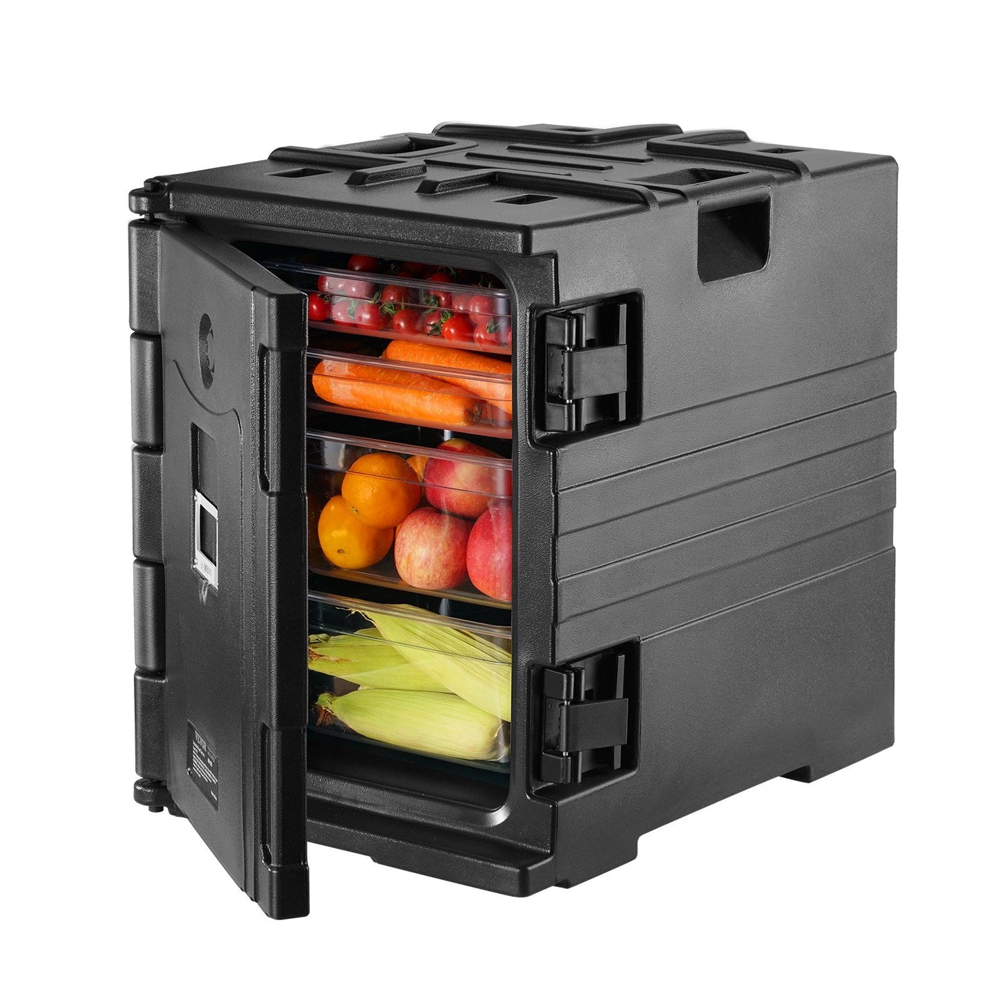 Insulated 90L Catering Food Pan Carrier with Double Buckles, Black, 15.55 kg