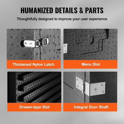 VEVOR Insulated Food Pan Carrier, 90L Hot Box for Catering, LLDPE Food Box Carrier