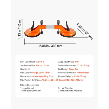 VEVOR Seamless Seam Setter 5" Suction Cup for Countertop Seam Joining & Leveling