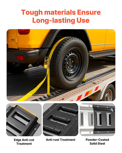 E-Track Tie-Down Rail Kit, 8 Pack (1.5m+1.2m+0.6m+0.3m) E Track Rails, 36 Pcs Includes 2 Ratchet Straps & 8 O-Rings & 8 Tie-Offs with D-Ring & 2 Single Slots & 16 End Caps, Fit for Vans Trailers