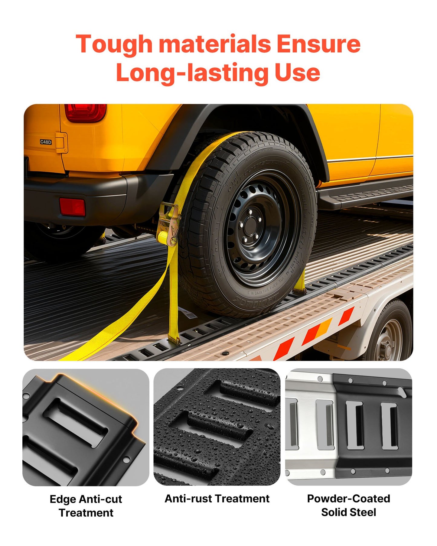 E-Track Tie-Down Rails, 4 Pack, 2.3 m E Track Rails Secures Cargo & Heavy Loads Up to 909 kg, Trailer Tie-Down System Suitable for Garages, Vans, Motorcycle Tie Downs, ATV Mountings