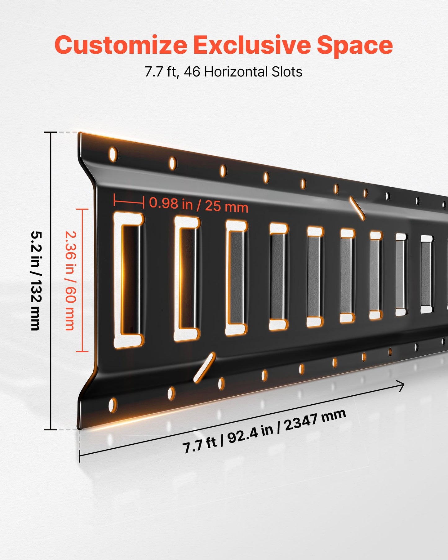 E-Track Tie-Down Rails, 4 Pack, 2.3 m E Track Rails Secures Cargo & Heavy Loads Up to 909 kg, Trailer Tie-Down System Suitable for Garages, Vans, Motorcycle Tie Downs, ATV Mountings