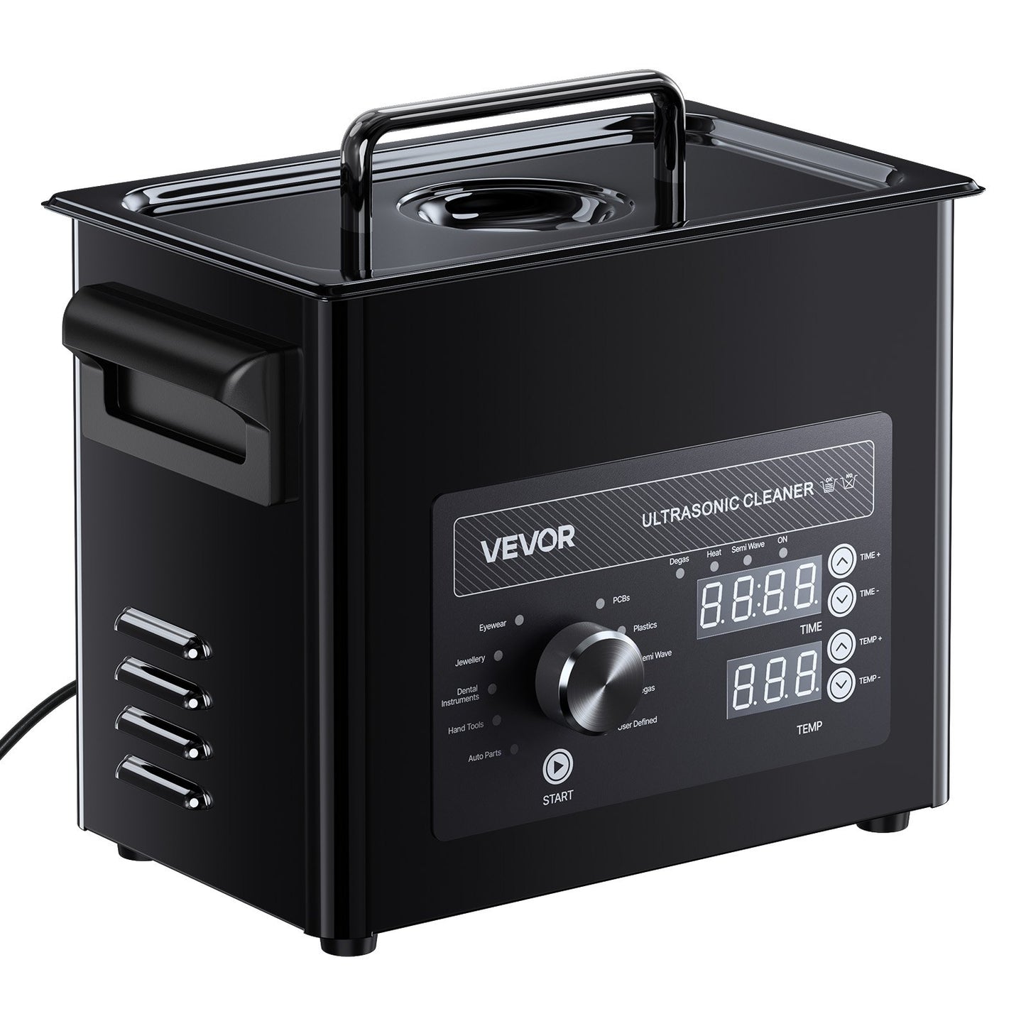 3L Ultrasonic Cleaner, Professional Ultrasonic Cleaner Machine with Knob Control, Stainless Steel Cleaning Machine with Basket and Cleaning Ball, for Watches, Razors, Jewelry, Coins and More