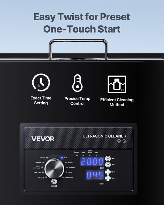 30L Ultrasonic Cleaner, Professional Ultrasonic Cleaner Machine with Knob Control, Stainless Steel Cleaning Machine with Basket and Cleaning Ball, for Watches, Razors, Jewelry, Coins and More