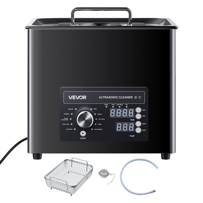 10L Ultrasonic Cleaner, Professional Ultrasonic Cleaner Machine with Knob Control, Stainless Steel Cleaning Machine with Basket and Cleaning Ball, for Watches, Razors, Jewelry, Coins and More
