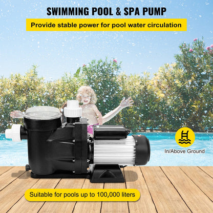 High-Performance 2.5HP Pool Filter Pump for Inground Pools, 1850W, 560 L/min