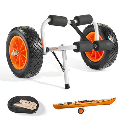 Kayak Cart 90 kg Foldable Canoe Carrier with 25.4 mm Solid Rubber Tires