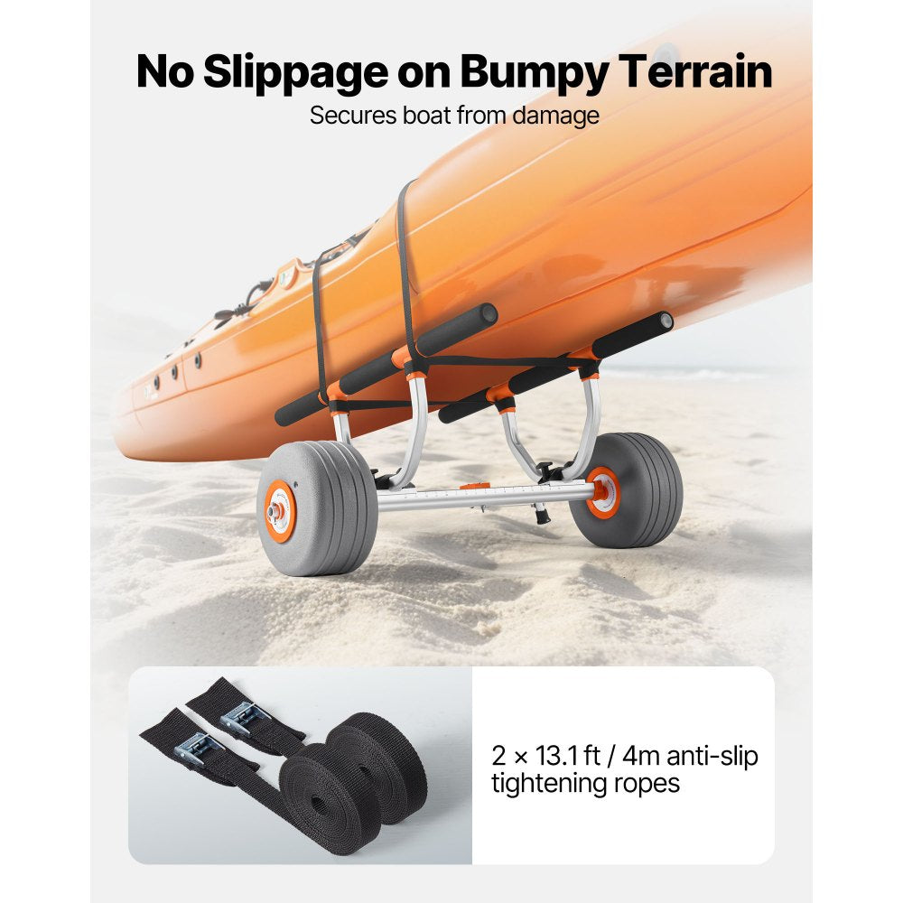 Kayak Cart 158.8 kg Detachable Canoe Carrier w/ 30.5cm Inflatable PU Tires
