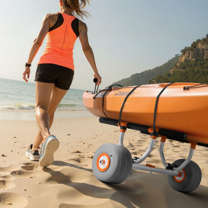 Kayak Cart 158.8 kg Detachable Canoe Carrier w/ 30.5cm Inflatable PU Tires
