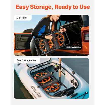 Kayak Cart 149.7 kg Detachable Canoe Carrier w/ 38.1 cm Solid Rubber Tires