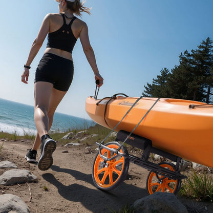 Kayak Cart 149.7 kg Detachable Canoe Carrier w/ 38.1 cm Solid Rubber Tires