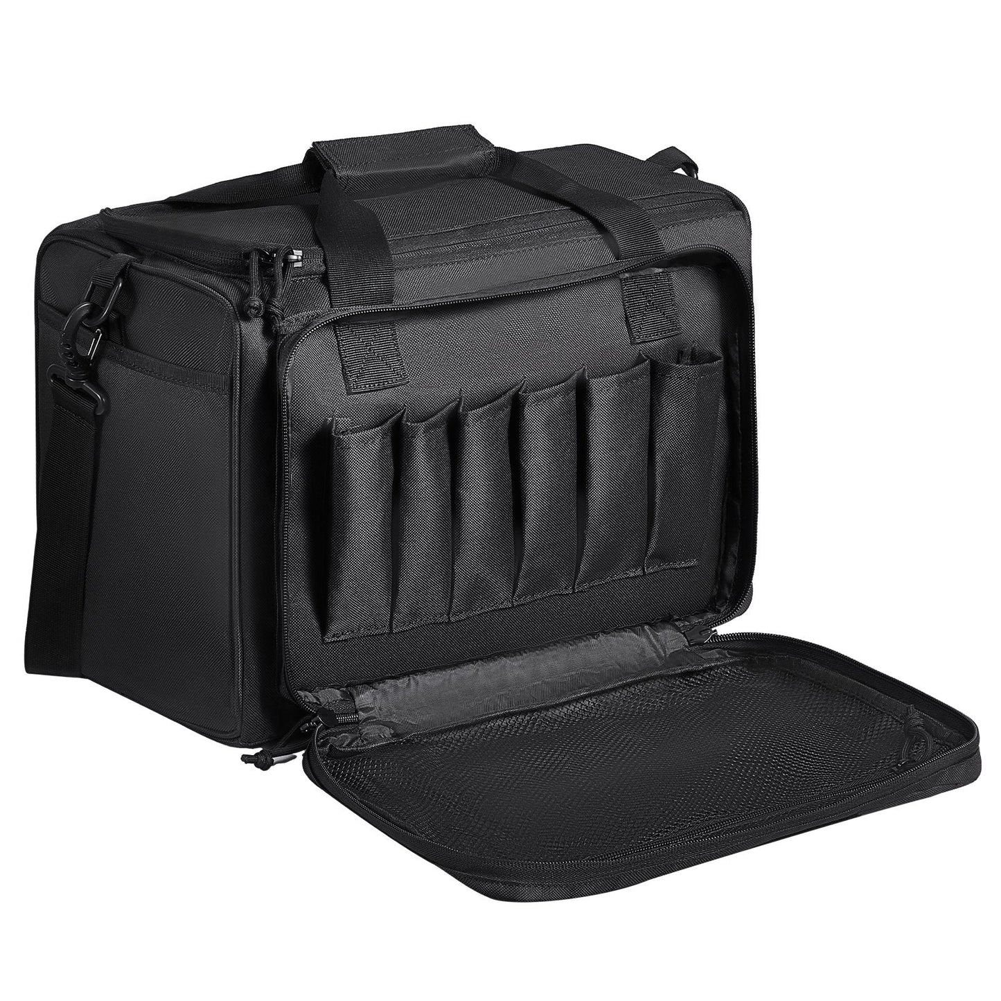 Tactical 3-Pistol Range Bag with Single Shoulder Strap, Black, 1.3 kg