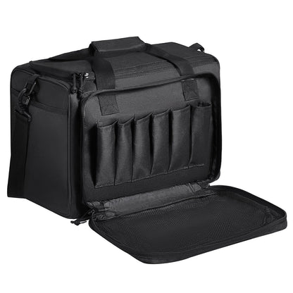 Tactical 3-Pistol Range Bag with Single Shoulder Strap, Black, 1.3 kg