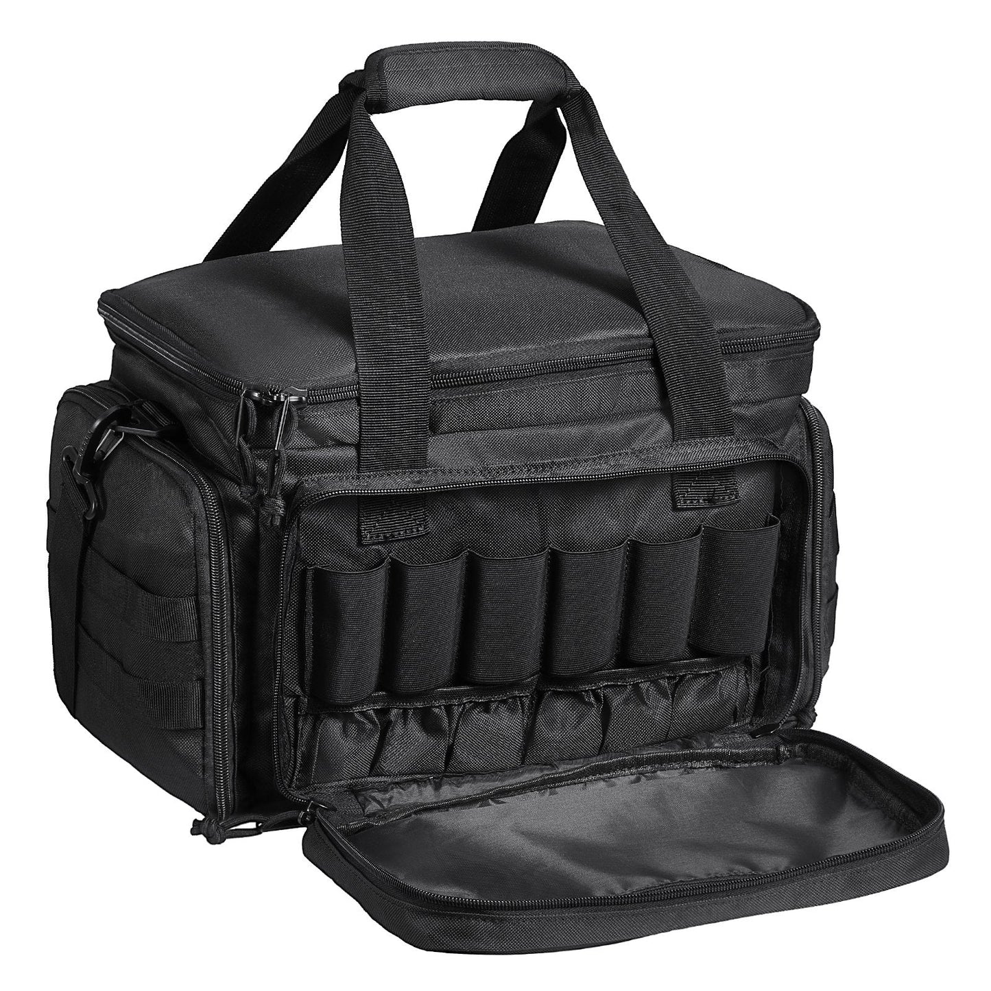 Soft Handgun Bag for 4 Pistols with Magazine Storage, Black, 37 × 26 × 23 cm