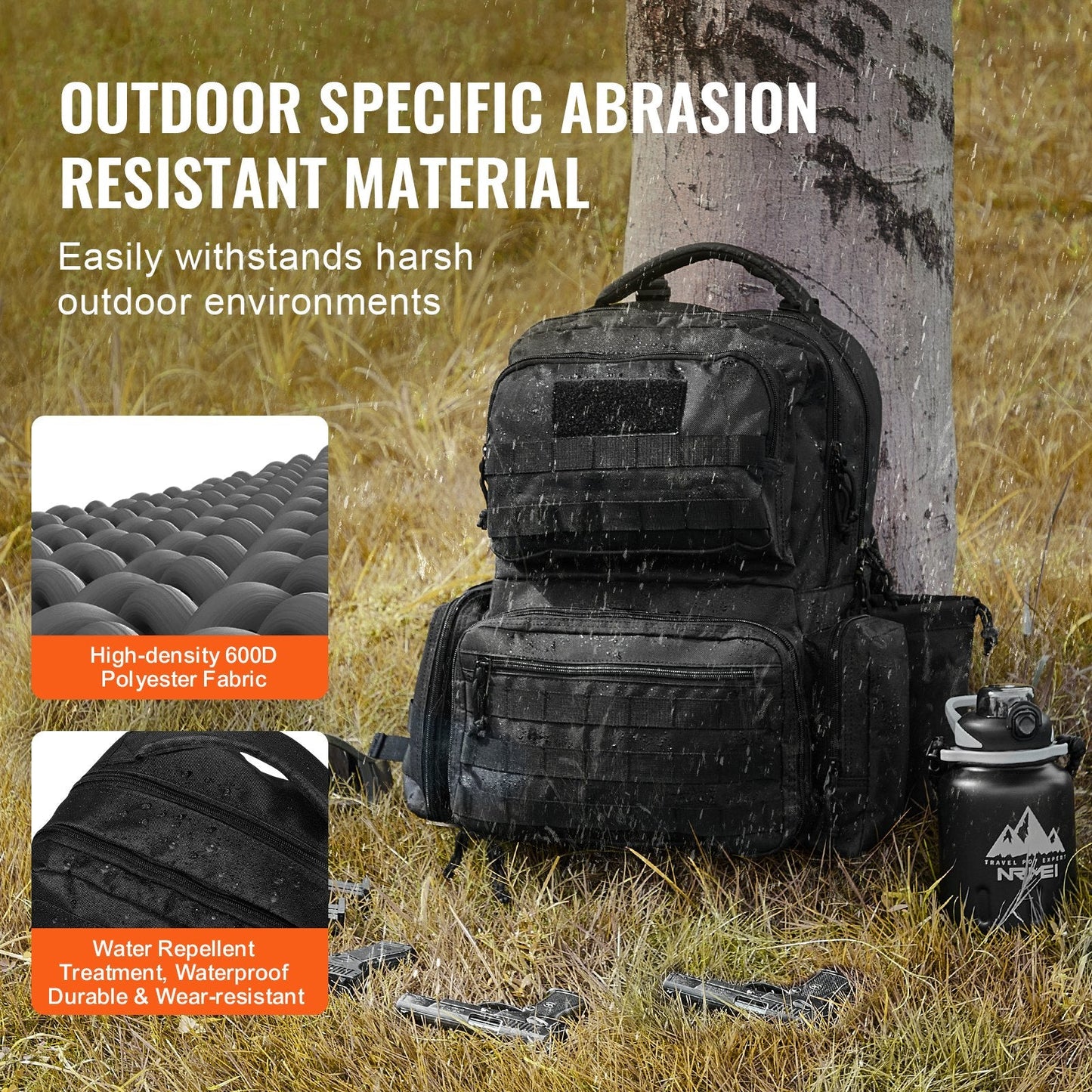 Tactical Range Backpack for 6 Pistols, Dual Shoulder, Black, 2.1 kg