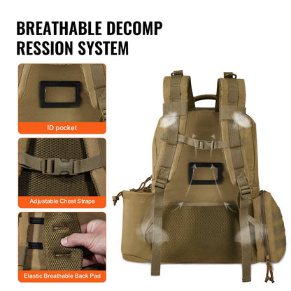Tactical Brown Backpack for 6 Pistols with Ample Storage and Dual Shoulder Straps