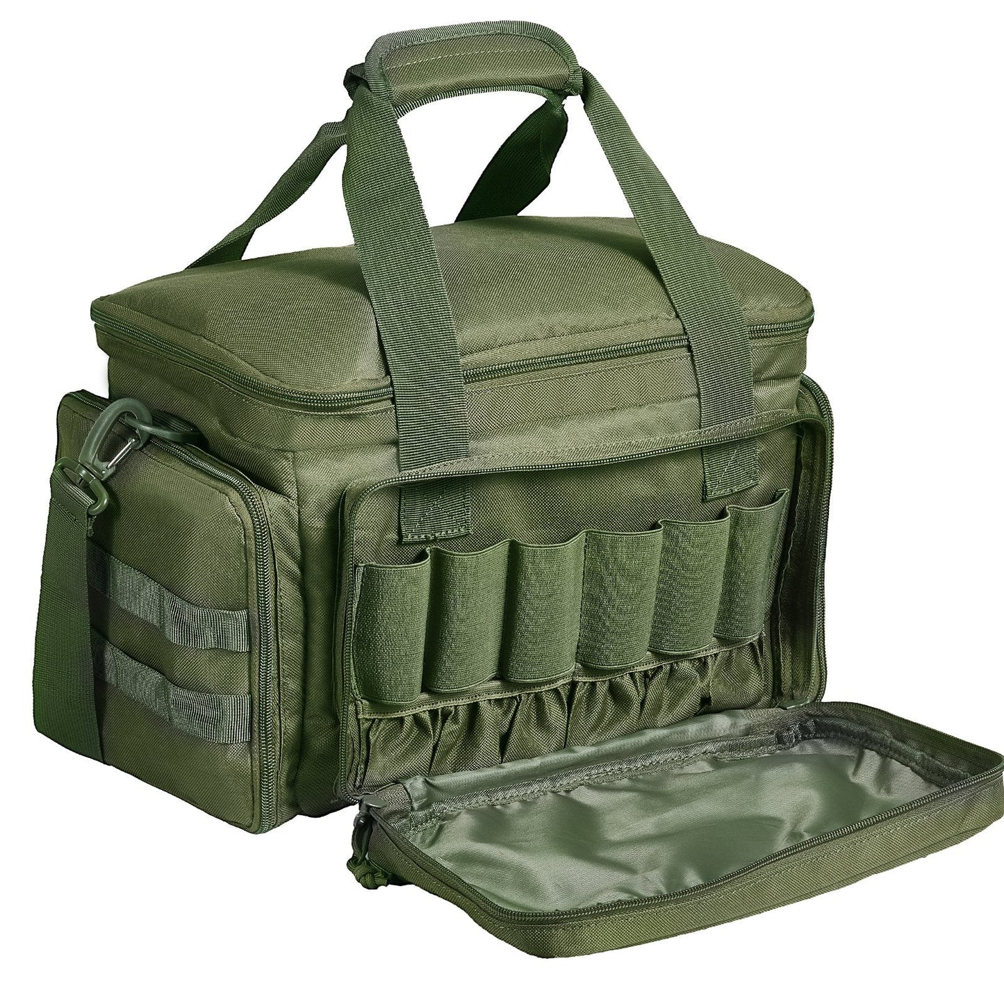Soft Handgun Bag for 4 Pistols, Outdoor Shooting, Green, 1.2 kg, 600D Polyester