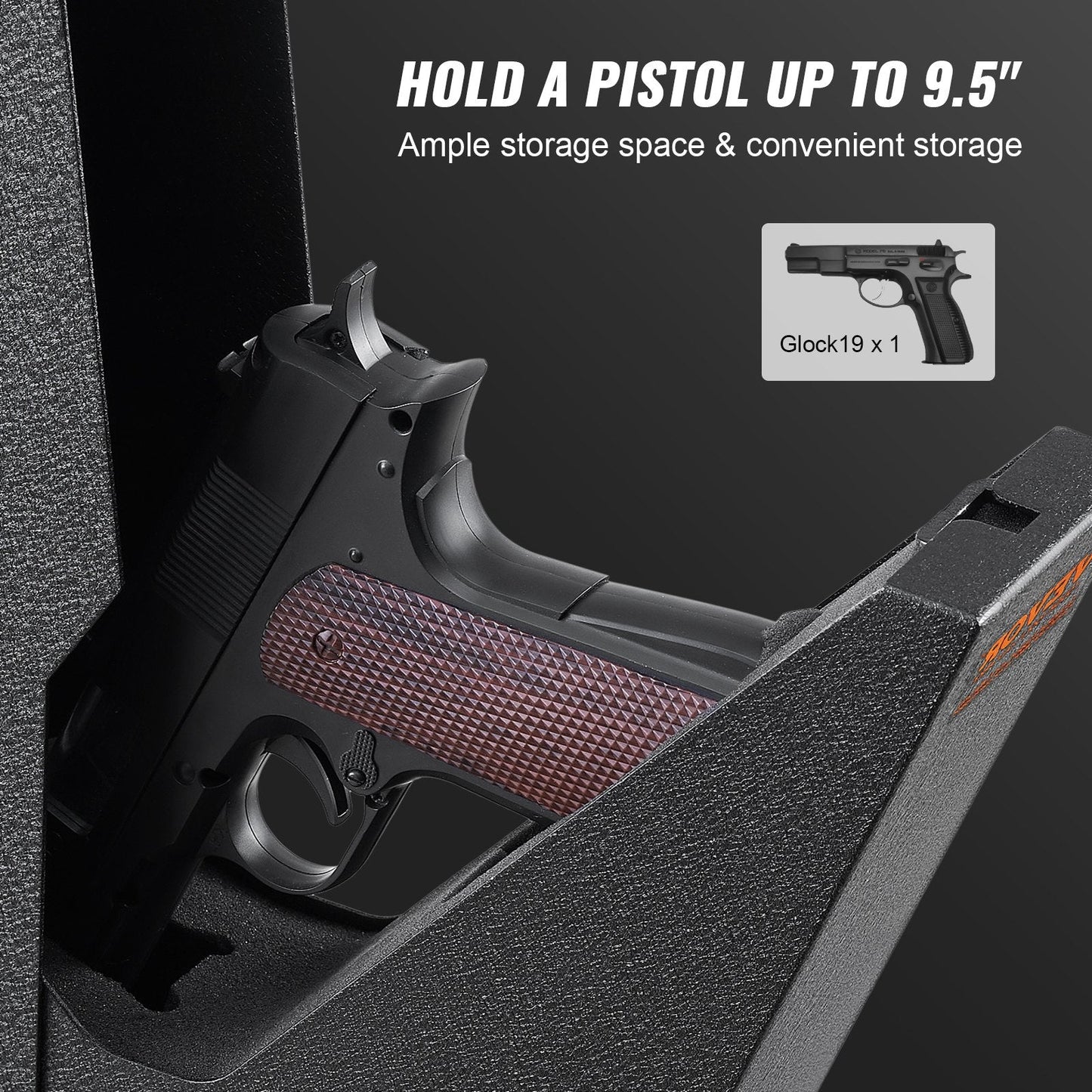 Biometric Pistol Safe with Triple Locking System, Auto Door & EPE Foam Lining