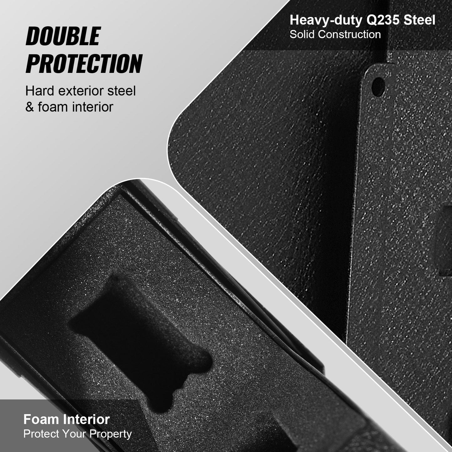 Biometric Pistol Safe with Triple Locking System, Auto Door & EPE Foam Lining