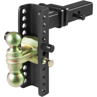 Adjustable Trailer Hitch with 0.2m Drop, 0.17m Rise, and Dual Steel Tow Balls