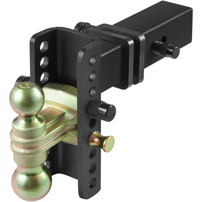 Adjustable Trailer Hitch with Dual Ball, 15cm Drop & 11.43cm Rise, 6577 kg GTW