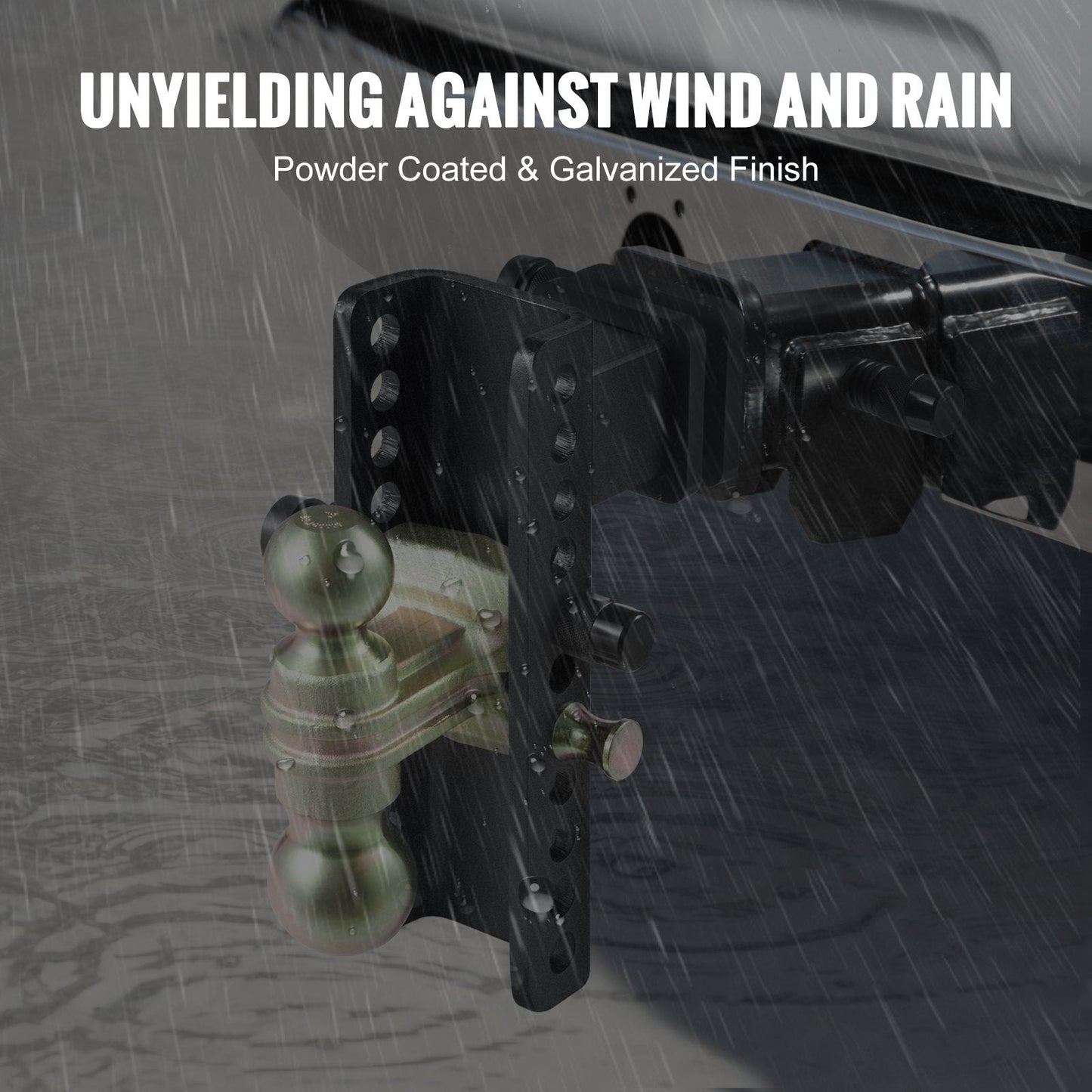 Adjustable Trailer Hitch with 0.2m Drop & 0.17m Rise, 6577 kg Capacity, Dual Ball