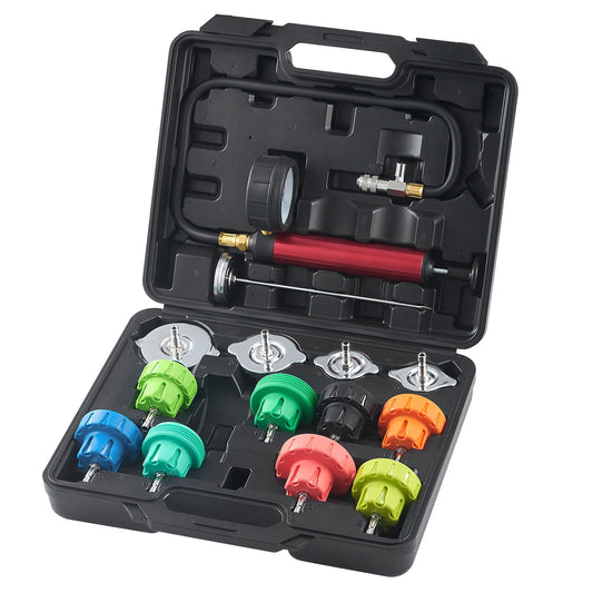 VEVOR 14 pcs Universal Radiator Pressure Tester Kit, Coolant Pressure Tester Kit