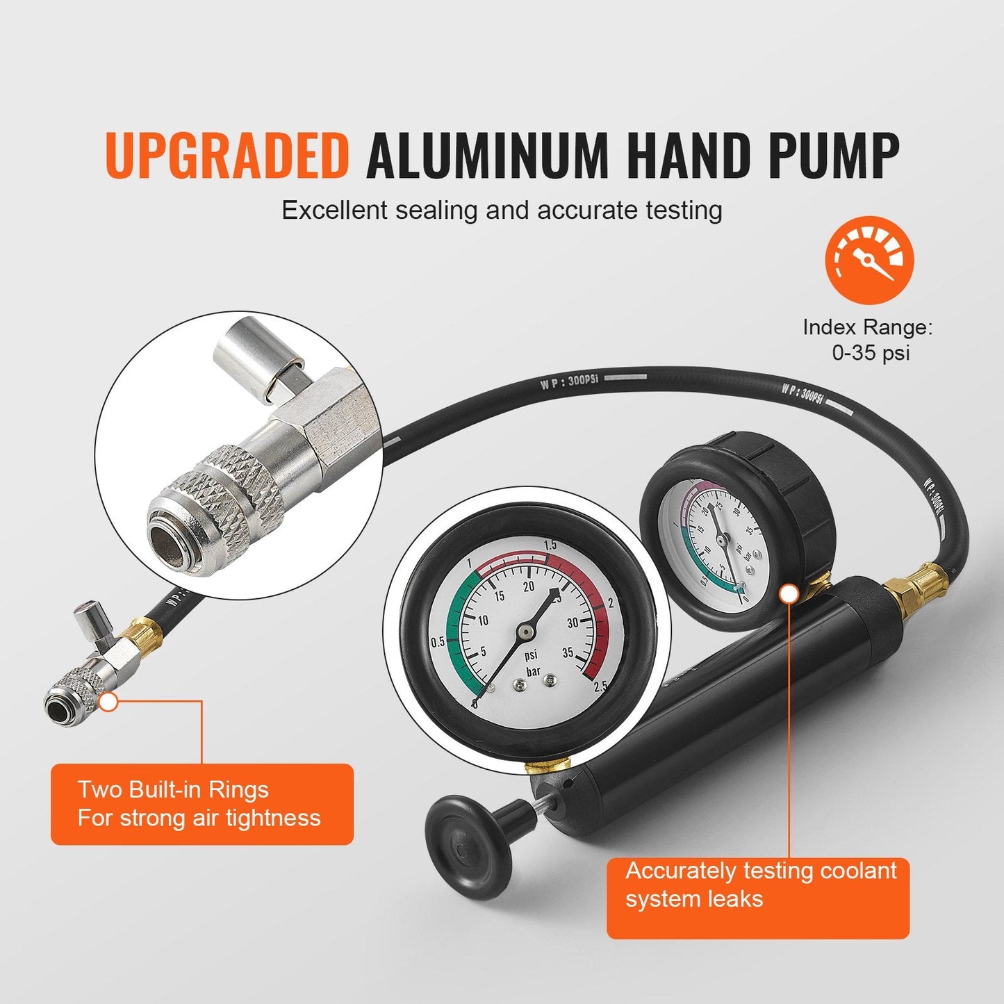 Universal Radiator Pressure & Coolant Vacuum Refill Kit with Accessories, 4.53 kg