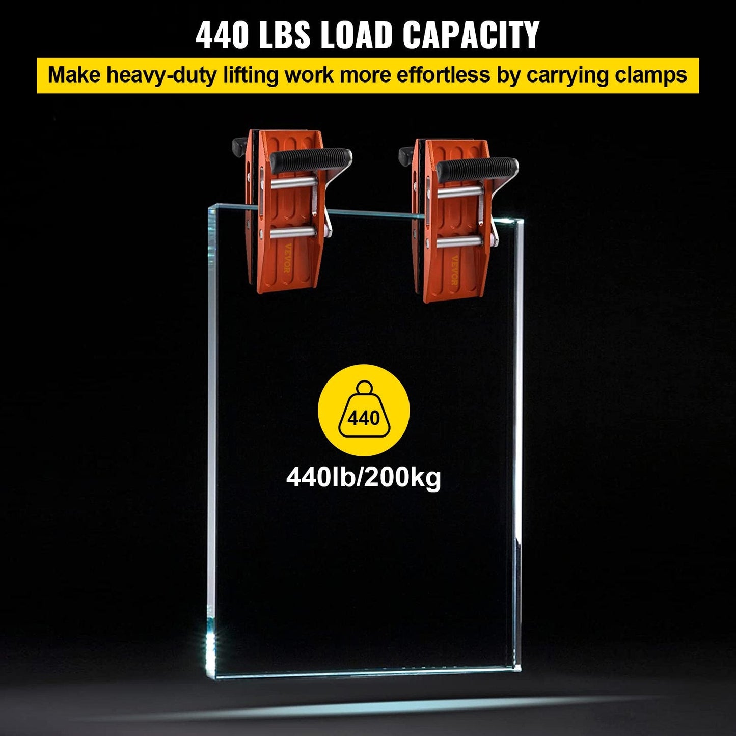 2 PCS Double Handed Stone Clamps, 0-0.05m Opening, 200kg Capacity