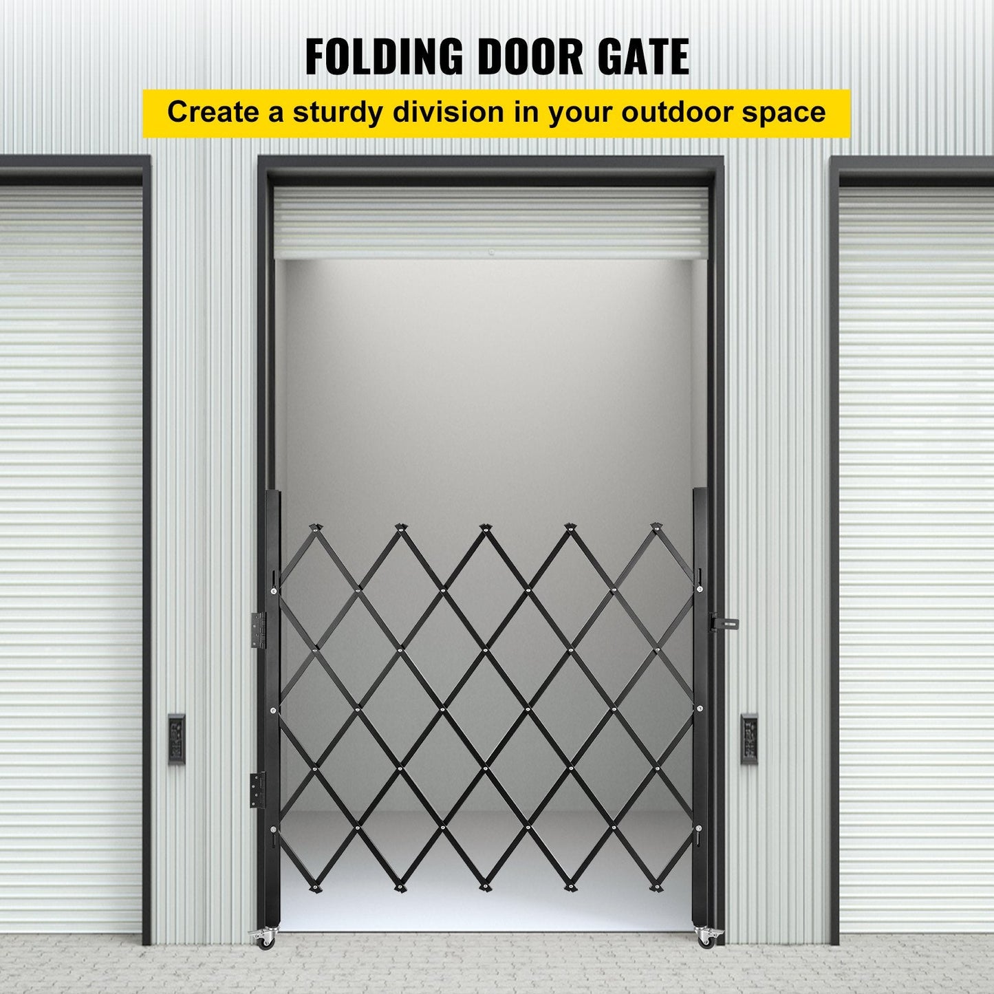 Single Folding Security Gate, 0.9m x 1.2m, Steel, Lockable, Easy Install