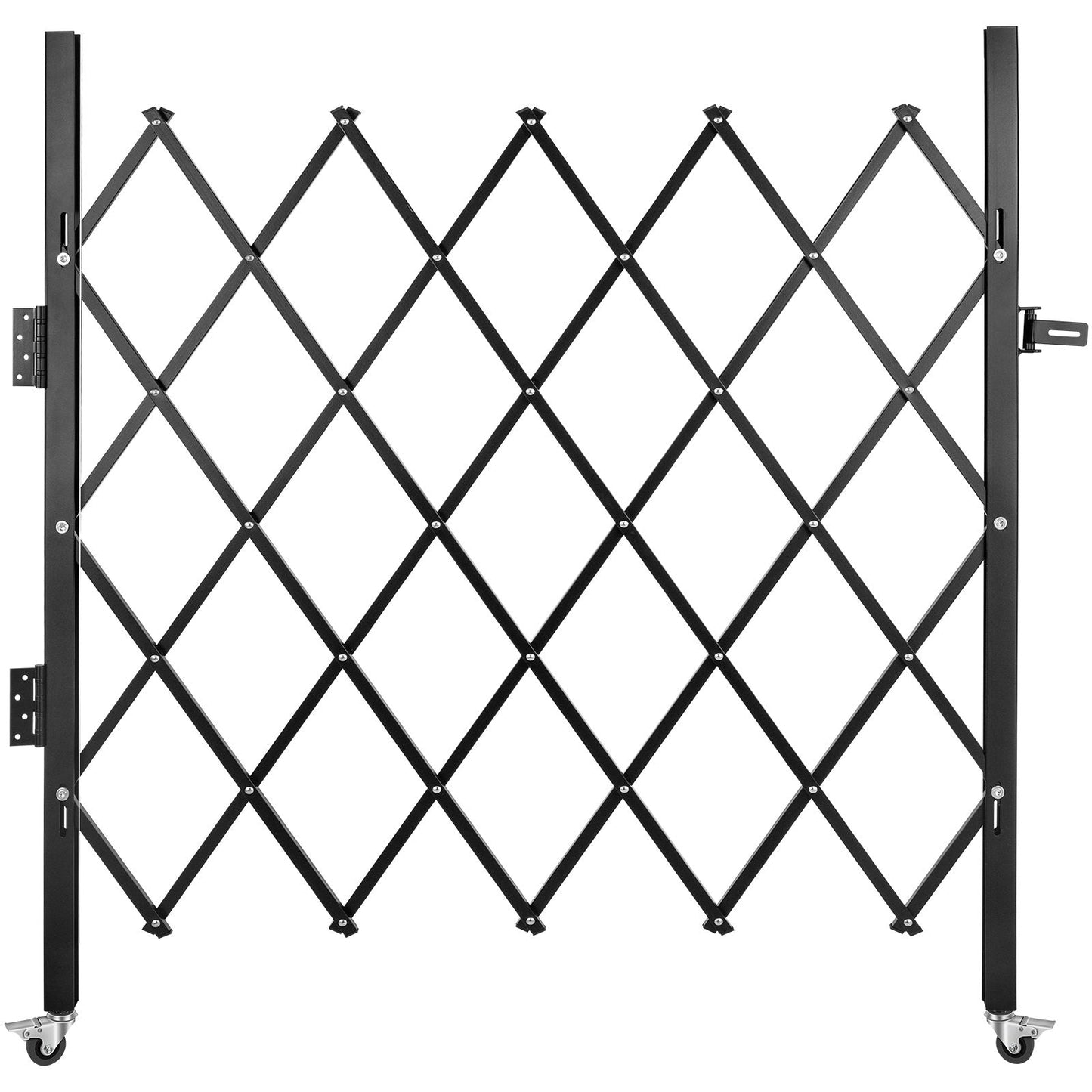 Single Folding Security Gate, 1.2m H x 1.7m W, Steel Scissor Design, Black
