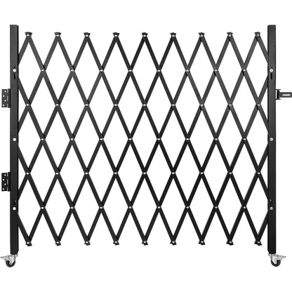 Steel Accordion Folding Security Gate, 7.9m x 2.4m, Black, Easy Install, 15.2kg