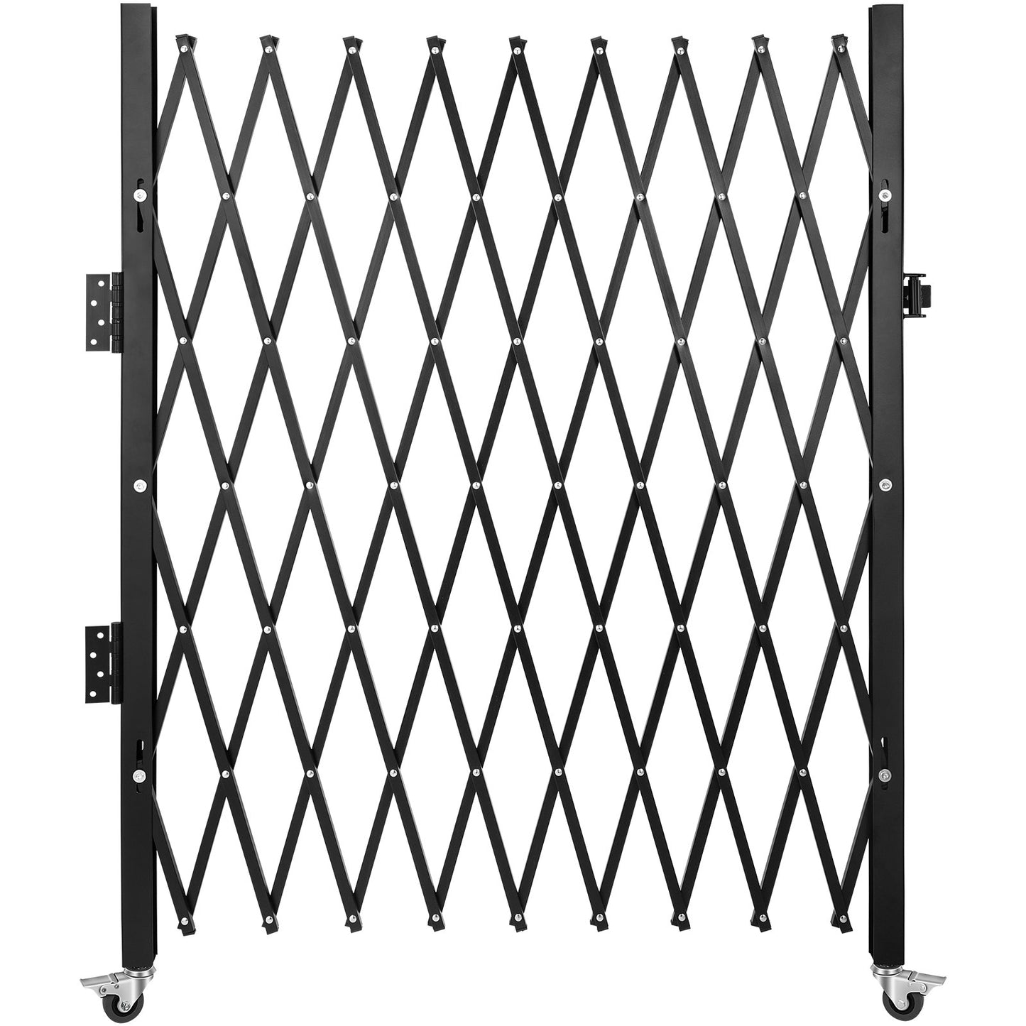 Single Folding Security Gate, 216 x 221cm Folding Door Gate, Steel Accordion Security Gate, Flexible Expanding Security Gate, 360° Rolling Barricade Gate, Scissor Gate/Door with Padlock