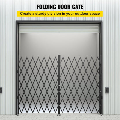 Double Folding Security Door Gate, 1.55m H x 3.1m W, Sturdy Steel Construction