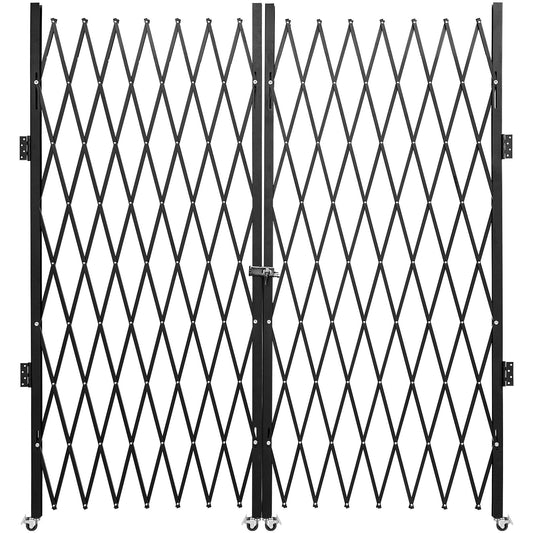 VEVOR Double Folding Security Gate Folding Door Gate 5.1' H x 10.2' W Scissor Gate