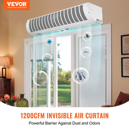 VEVOR 0.9m Commercial Indoor Air Curtain Super Power 2 Speeds 2038m³/h, UL Certified