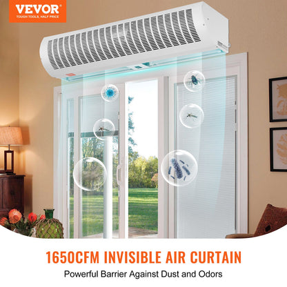 VEVOR 1.2m Commercial Indoor Air Curtain Super Power 2 Speeds 2802m³/h, UL Certified