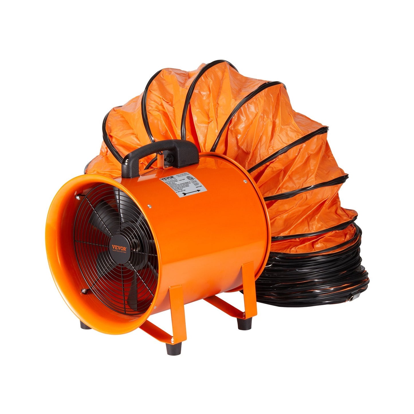 Industrial Portable Ventilator: 0.25m Heavy Duty Fan with 10m Duct Hose, 300W