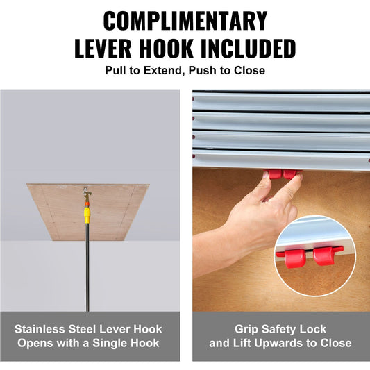 Telescopic Attic Ladder, 159kg Capacity, 1m x 0.6m, Multi-Purpose Aluminium Design