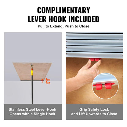 Telescopic Attic Ladder, 159kg Capacity, 1m x 0.6m, Multi-Purpose Aluminium Design