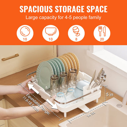 VEVOR Dish Drying Rack, Large Capacity Dish Drainers, Stainless Steel Dish Drainer