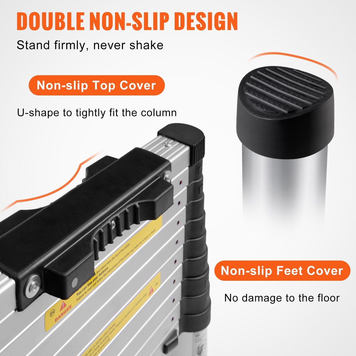 Portable Aluminum Telescoping Ladder, 3.2m, Multi-Purpose with One-Button Retraction