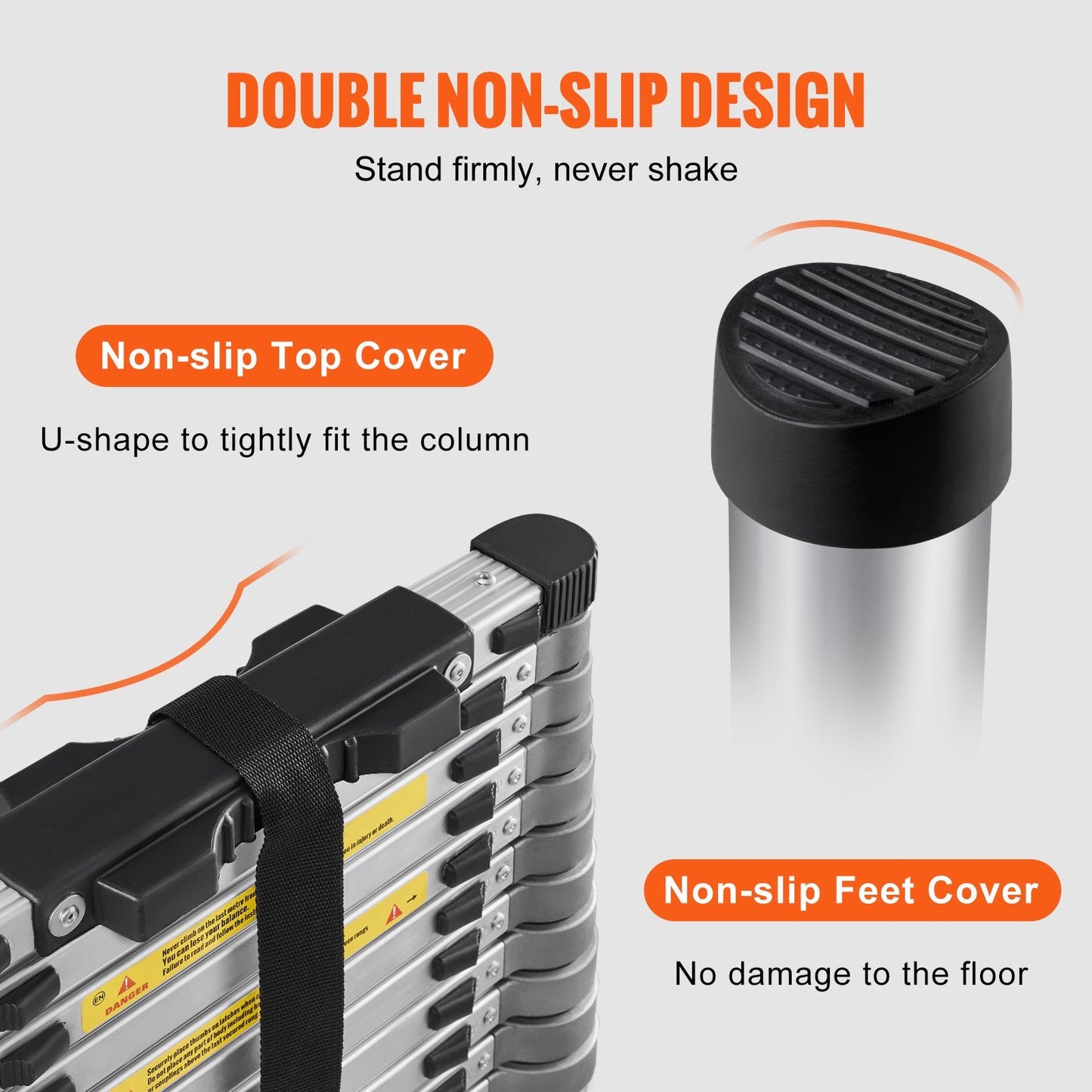 15m Aluminum Telescoping Ladder with 190kg Capacity and Anti-Slip Features