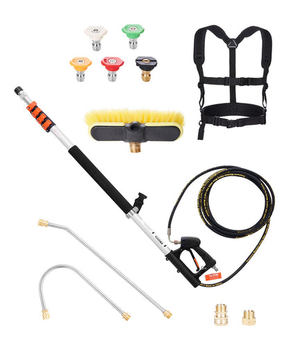 VEVOR Pressure Washer Telescoping Wand 5437 mm Brush Head Telescopic Spray Wand