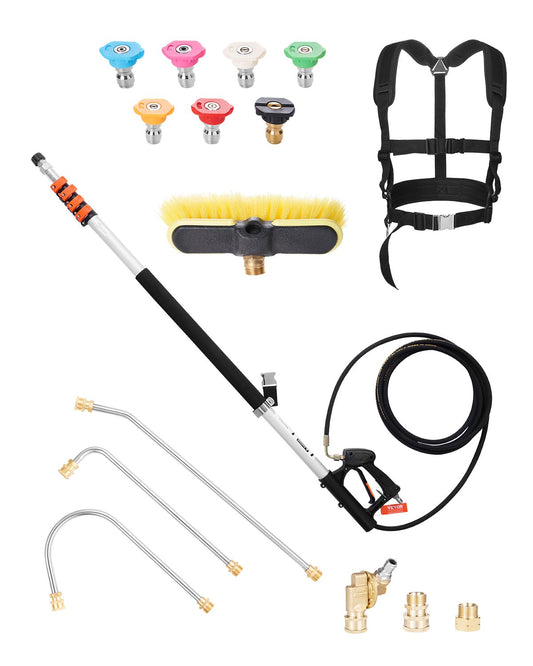 VEVOR Pressure Washer Telescoping Wand 6358 mm Brush Head Telescopic Spray Wand