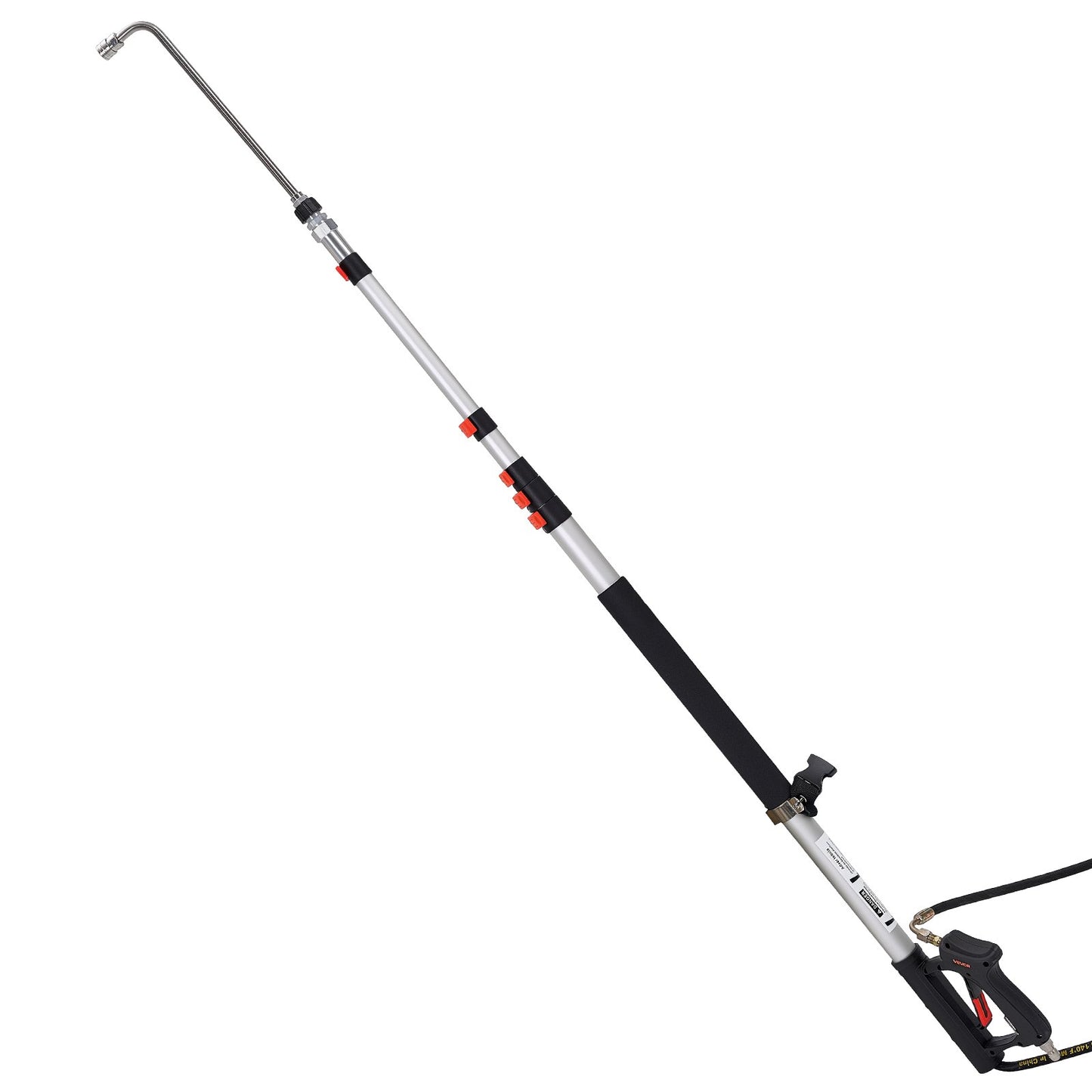 7.62 m Pressure Washer Telescoping Wand, with Power Washer Extension Wands & High Pressure Hose, Brush Head, 7 Nozzles, Hose Adapter, Support Belt, Storage Bag, 4000 PSI for High Cleaning