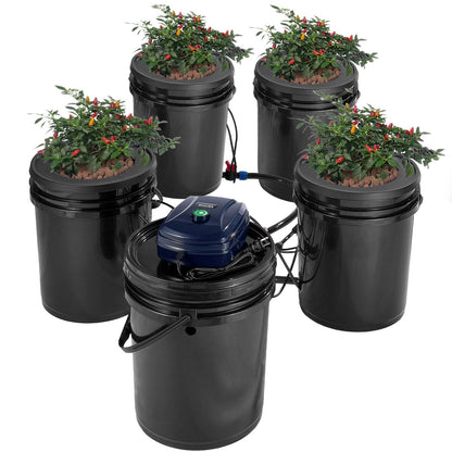 Hydroponics System with Recirculating Deep Water Culture - 4 x 20L Buckets