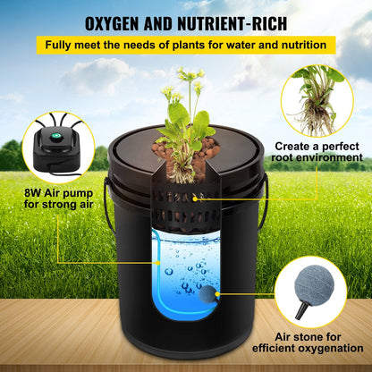 5-Bucket Hydroponic System with Air Pump for Indoor/Outdoor Vegetables
