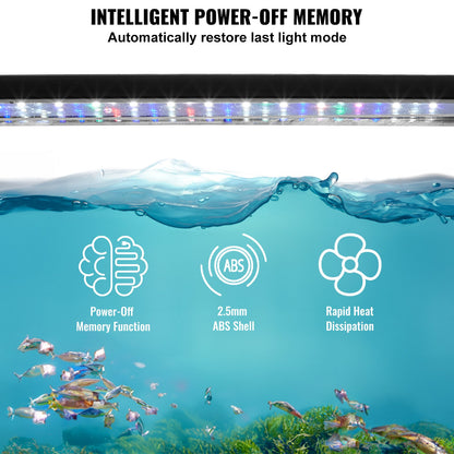VEVOR Aquarium Light, 10W Full Spectrum Fish Tank Light with 5 Levels Adjustable